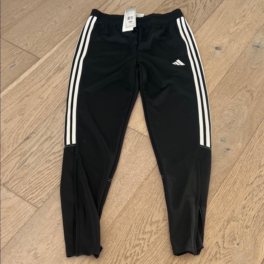 Adidas Kids Black Sweatpants with White Accents